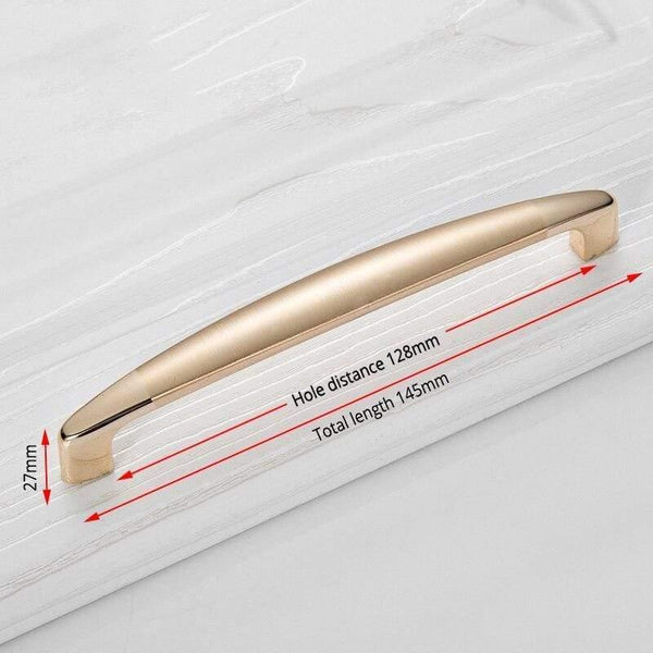 Champagne Gold Door Handles Zinc Alloy Cabinet Handle Drawer Knobs European Wardrobe Pulls Kitchen Handle Furniture Hardware