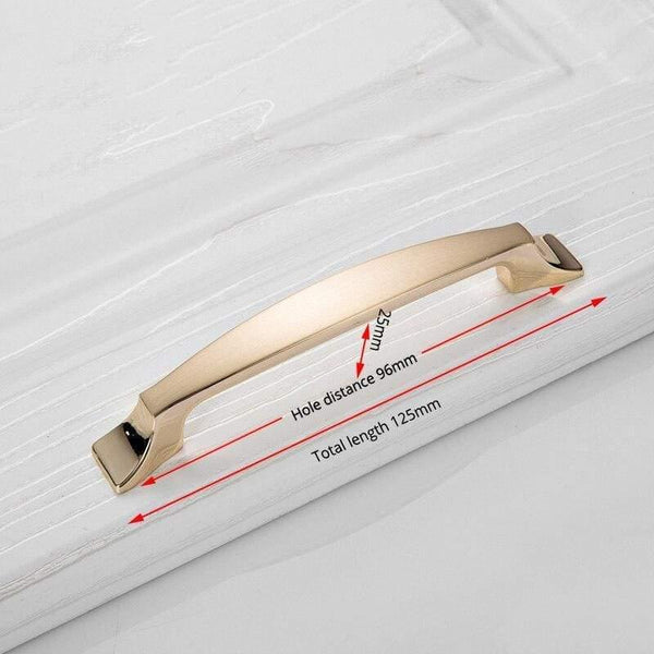 Champagne Gold Door Handles Zinc Alloy Cabinet Handle Drawer Knobs European Wardrobe Pulls Kitchen Handle Furniture Hardware