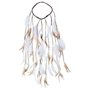 Planet Gates 67 Feather Rope Crown AWAYTR 2018 Boho White Elastic Gypsy Festival Head Band for Women Fashion Indian Hair Accessories