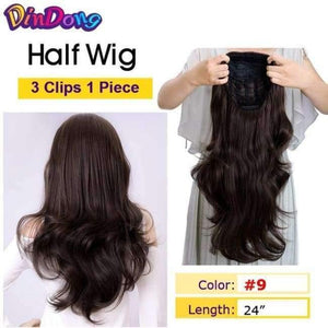 Planet Gates 68# / 24inches Synthetic Flip In Hair Wavy Clip in Hair Extensions 3/4 Half Wig 3 Styles 50 Colors Available Premium Heat Resistant