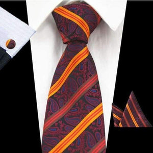 Planet Gates 68 RBOCOTT New Men's 8cm Classic Ties Novelty Geometric Silk Tie Hanky Cufflinks Plaid Necktie Sets For Men Business Wedding Party