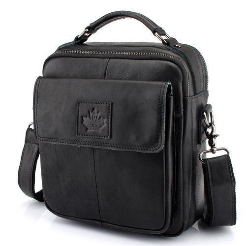 Planet Gates 6802 black Leather Crossbody Bags Fashion Men Messenger Bags Men's Shoulder Bag Zipper Men's Leather Bag Handbag Briefcase