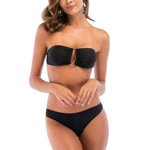 Planet Gates 6843 / L Split High Waist Bikini Swimsuit Female Two Piece Set Swimming Suit Crisscross Swimsuit Bandage For Women