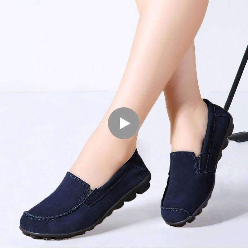 Planet Gates 685 Black / 4 Women Flats Shoes Leather Suede Autumn Slip on Casual Ballet Flats Shoes Laides Boat Shoes for Female Moccasin Loafers Shoes 685