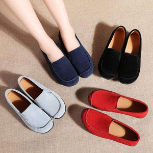Planet Gates 685 Black / 4 Women Flats Shoes Leather Suede Autumn Slip on Casual Ballet Flats Shoes Laides Boat Shoes for Female Moccasin Loafers Shoes 685