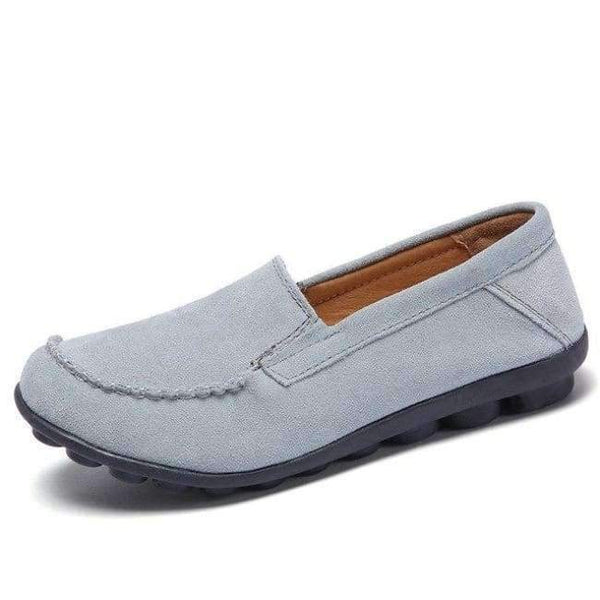 Planet Gates 685 Grey / 4 Women Flats Shoes Leather Suede Autumn Slip on Casual Ballet Flats Shoes Laides Boat Shoes for Female Moccasin Loafers Shoes 685