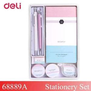 Planet Gates 68889A set Quality 7 pcs school kid writing set cute office supply gift with box 0.5mm gel pen pencil notebook washi tape