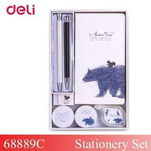 Planet Gates 68889C set Quality 7 pcs school kid writing set cute office supply gift with box 0.5mm gel pen pencil notebook washi tape