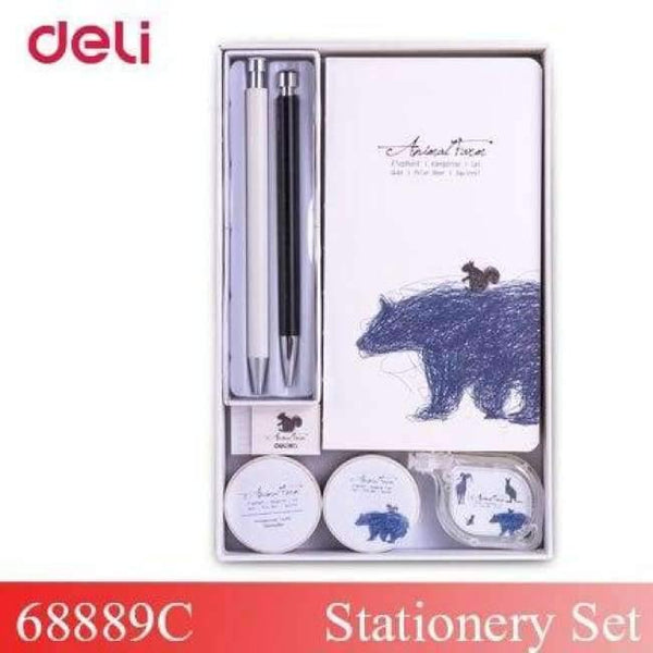 Planet Gates 68889C set Quality 7 pcs school kid writing set cute office supply gift with box 0.5mm gel pen pencil notebook washi tape