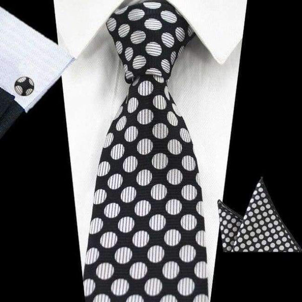 Planet Gates 69 RBOCOTT New Men's 8cm Classic Ties Novelty Geometric Silk Tie Hanky Cufflinks Plaid Necktie Sets For Men Business Wedding Party