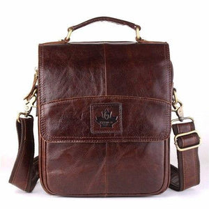 Planet Gates 6903  coffee Leather Crossbody Bags Fashion Men Messenger Bags Men's Shoulder Bag Zipper Men's Leather Bag Handbag Briefcase