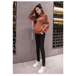 Planet Gates 692black / XL Winter Maternity Pencil Pants Pregnancy Clothes Velvet thickened trousers For Pregnant Women Elastic Waist Casual Pants Gravida