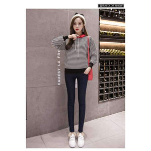 Planet Gates 692black / XL Winter Maternity Pencil Pants Pregnancy Clothes Velvet thickened trousers For Pregnant Women Elastic Waist Casual Pants Gravida