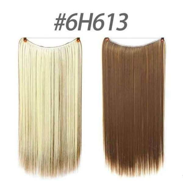 Planet Gates 6H613 / 22inches 22" 56 cm Long Wave Invisible Hair Extension Without Clip Fish Line Synthetic Wig as Natural Hair DIFE