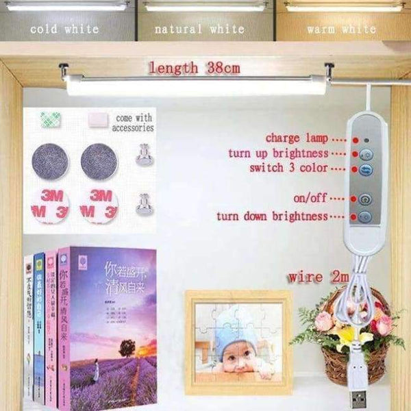 Bed Reading book Light LED Desk lamp 5W 5V  Desk lamp USB led Table Lamp  with Clip  Table Touch 3 Modes 24 LED Table lamp