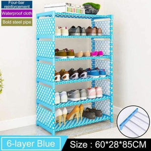 Planet Gates 6L Blue dots Multi-layer Shoe Rack Household Economic Dustproof Shoe Cabinet Space saving Doorway Shoe Rack Storage Cabinet Furniture
