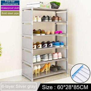 Planet Gates 6L Silver gray Multi-layer Shoe Rack Household Economic Dustproof Shoe Cabinet Space saving Doorway Shoe Rack Storage Cabinet Furniture