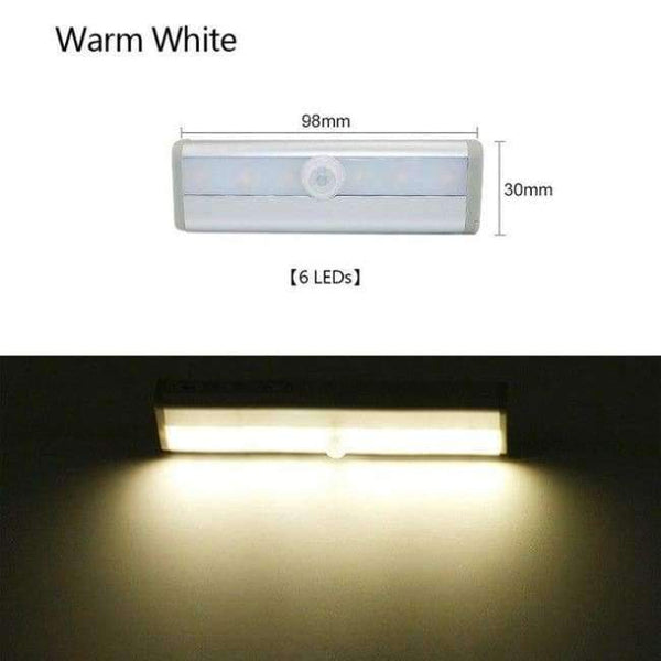 Planet Gates 6Leds Warm White LED Night Light Motion Sensor Bar light DC3V/6V Induction Distance OF 3~5 Meters LED Lamp For Closet Cabinet Emergency Lighting