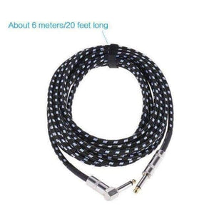 Planet Gates 6m 6 Meters/ 20 Feet Electric Guitar Cable Bass Musical Instrument Cable Cord 1/4 Inch Straight to Right Angle Plug