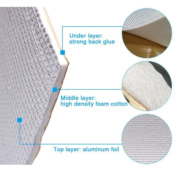 Planet Gates 6mm 236mil Thick Alumina fiber+ Muffler cotton Car Auto Indoor Heat Sound Deadening Insulation Soundproof Dampening Mat