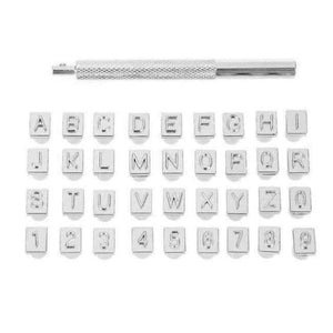 Planet Gates 6mm 36Pcs Alphabet Letter Leather Stamper Set 3mm/6mm Steel Punch Metal Leather Punching Tools for DIY Leather Craft Tools
