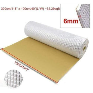Planet Gates 6mmx300cmx100cm 6mm 236mil Thick Alumina fiber+ Muffler cotton Car Auto Indoor Heat Sound Deadening Insulation Soundproof Dampening Mat