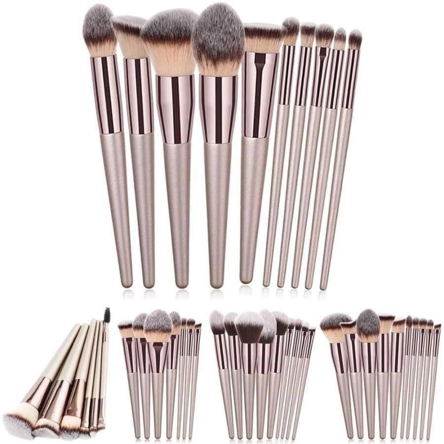 Planet Gates 6PCS-1 Champagne Makeup Brushes Set For Foundation Powder Blush Eyeshadow Concealer Large Make Up Brush Cosmetics Beauty Tool 25