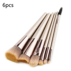 Planet Gates 6PCS-2 Champagne Makeup Brushes Set For Foundation Powder Blush Eyeshadow Concealer Large Make Up Brush Cosmetics Beauty Tool 25