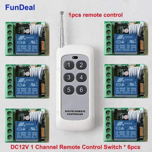 Planet Gates 6pcs 433Mhz Universal Wireless Smart Home Remote Control Switch DC 12V 1CH Relay Receiver Module with One 433 MHz RF Transmitter