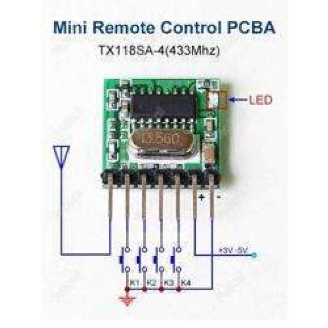 Planet Gates 6pcs 433Mhz Universal Wireless Smart Home Remote Control Switch DC 12V 1CH Relay Receiver Module with One 433 MHz RF Transmitter