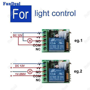 Planet Gates 6pcs 433Mhz Universal Wireless Smart Home Remote Control Switch DC 12V 1CH Relay Receiver Module with One 433 MHz RF Transmitter