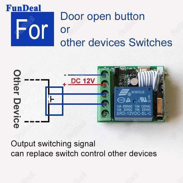 Planet Gates 6pcs 433Mhz Universal Wireless Smart Home Remote Control Switch DC 12V 1CH Relay Receiver Module with One 433 MHz RF Transmitter