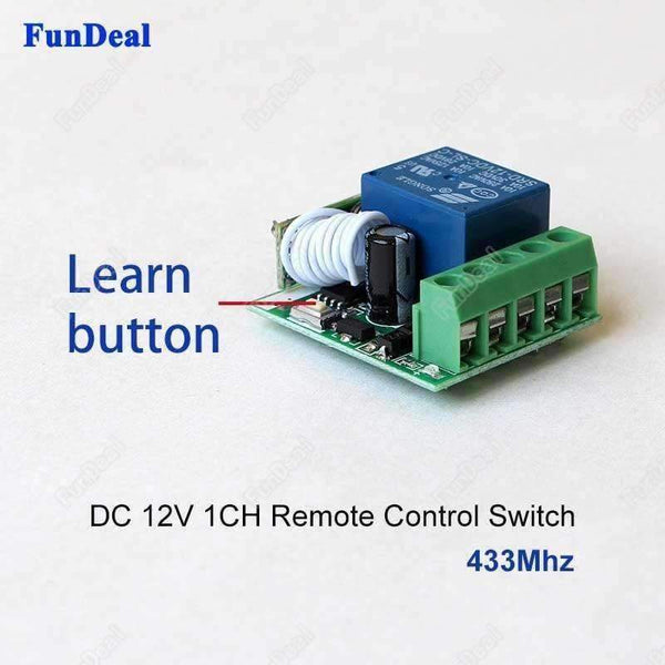Planet Gates 6pcs 433Mhz Universal Wireless Smart Home Remote Control Switch DC 12V 1CH Relay Receiver Module with One 433 MHz RF Transmitter