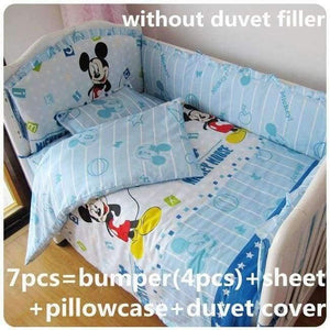 Planet Gates 6pcs 6/7pcs Cartoon Baby Crib Bedding Set Baby Boy/Girl Crib Bedding Sets Ropa de Cuna  ,120*60/120*70cm