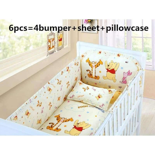 Planet Gates 6pcs 6/7PCS Cot Bedding Set Cot Crib Bedding Set Bumper for Girl and Boy Animal Baby Bedding sets ,120*60/120*70cm