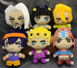 Planet Gates 6PCS(AB) Jojos Bizarre Adventure Giorno Narancia Mista Buccellati Abbacchio Fugo Yoshikage Kira Rohan Kishibe Josuke plush toy doll