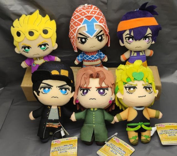 Planet Gates 6PCS(AD) Jojos Bizarre Adventure Giorno Narancia Mista Buccellati Abbacchio Fugo Yoshikage Kira Rohan Kishibe Josuke plush toy doll