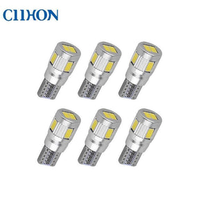 Planet Gates 6PCS Auto LED Canbus T10 6 SMD 5630 W5W 192 194 White 12V 6500K Car wedge parking dome light width lamp marker light lamp bulb