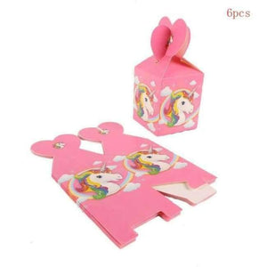 Planet Gates 6pcs candy box 1pcs Unicorn Party Pink Tablecloths Kids Birthday Party Decorations Table Cover Baby Shower Unicornio Party Supplies