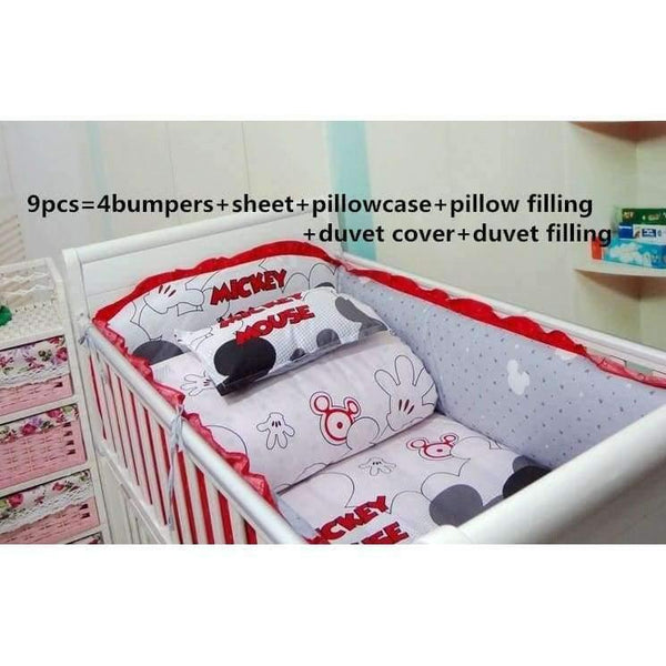 Planet Gates 6pcs Cartoon 6/7/9PCS Crib Bedding Sets,Kids Accessory Newborn Baby Bed Set,