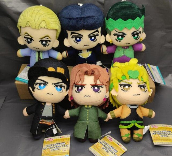Planet Gates 6PCS(CD) Jojos Bizarre Adventure Giorno Narancia Mista Buccellati Abbacchio Fugo Yoshikage Kira Rohan Kishibe Josuke plush toy doll