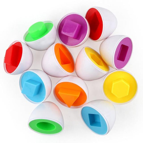Planet Gates 6PCS Eggs Random 2 Baby Montessori Learning Education Math Toy Smart Eggs Puzzle Shape Matching Toys Plastic Screw nut Building Blocks For Children