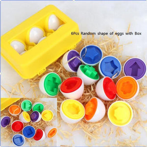 Planet Gates 6PCS Eggs Random Baby Montessori Learning Education Math Toy Smart Eggs Puzzle Shape Matching Toys Plastic Screw nut Building Blocks For Children
