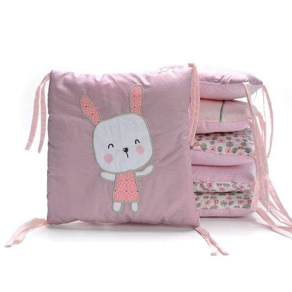 Planet Gates 6Pcs/Lot Baby Bed Bumper in the Crib Rabbit Flowers Baby Bedding Bumper Bed Breathable Crib Bumper for Baby Girls Boys