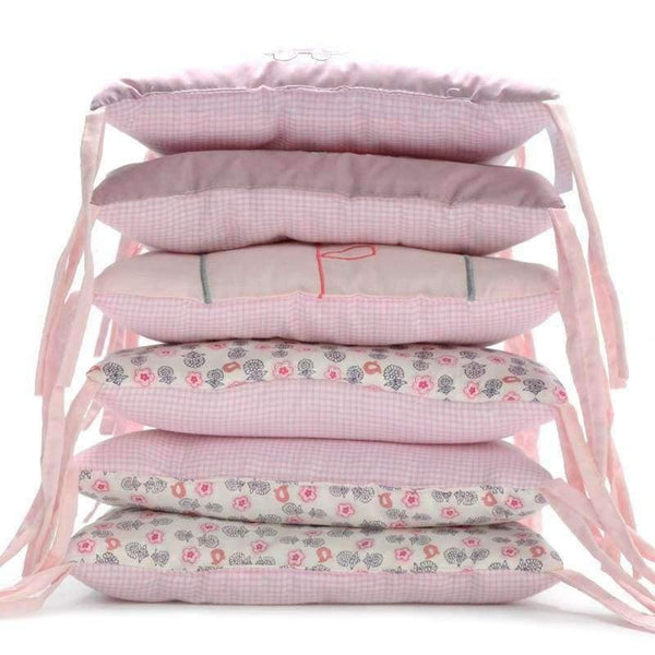 Planet Gates 6Pcs/Lot Baby Bed Bumper in the Crib Rabbit Flowers Baby Bedding Bumper Bed Breathable Crib Bumper for Baby Girls Boys