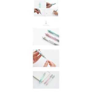 Planet Gates 6PCS/LOT Creative Multifunction Pen Black/Red Ink Ballpoint Pen 0.5m Mechanical Pencil 2 in 1 School Pens For Writing