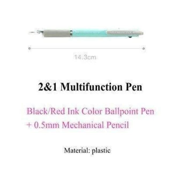 Planet Gates 6PCS/LOT Creative Multifunction Pen Black/Red Ink Ballpoint Pen 0.5m Mechanical Pencil 2 in 1 School Pens For Writing