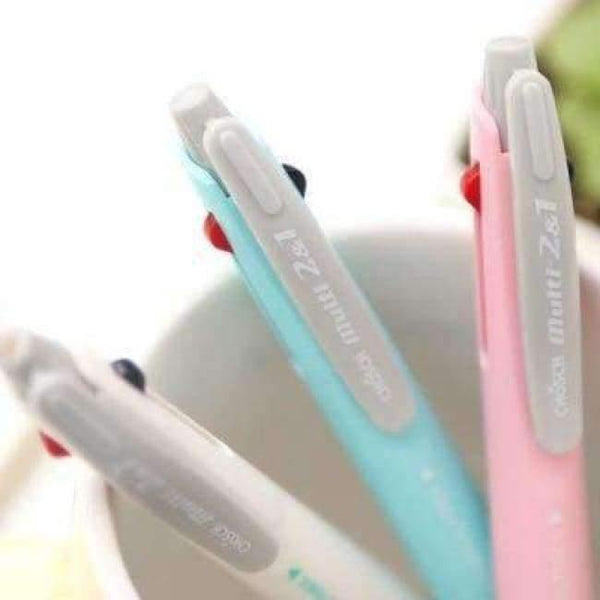 Planet Gates 6PCS/LOT Creative Multifunction Pen Black/Red Ink Ballpoint Pen 0.5m Mechanical Pencil 2 in 1 School Pens For Writing