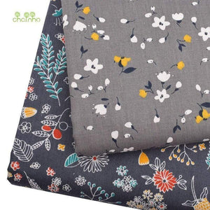 Planet Gates 6Pcs/Lot,Dark Gray Floral,Twill Cotton Fabric,Patchwork Clothes,DIY Sewing&Quilting Fat Quarters Material For Baby&Child