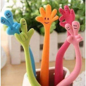 Planet Gates (6pcs/lot) Kawaii Cartoon stationery finger smiling ballpoint pen bending pen & pencil & writing supplies / Office supplies